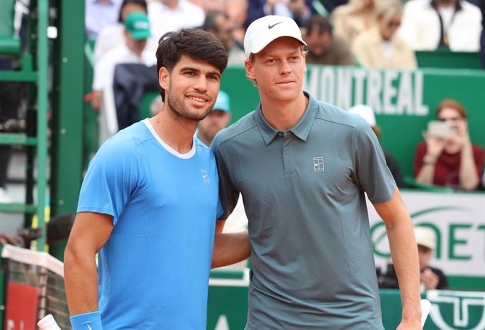 Monte Carlo, Monk: Tennis, ATP Monte Carlo Rolex Masters 2026 final, Carlos Alcaraz (ESP), Jannik Sinner (ITA), Sunday, April 12, 2026. Photo Felice Calabro'