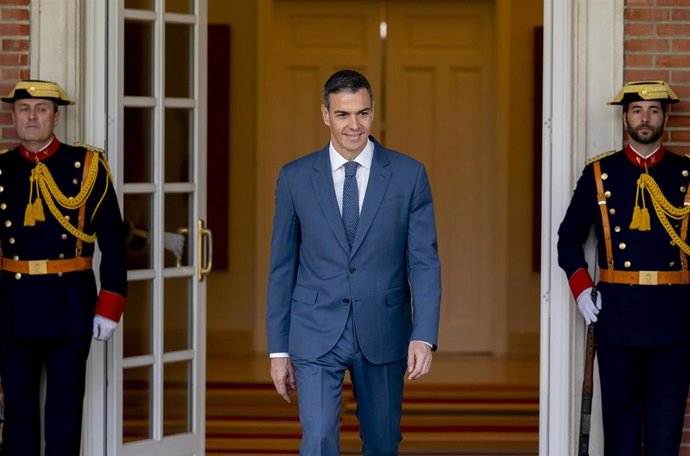 El presidente del Gobierno, Pedro Sánchez, rn el Palacio de La Moncloa, a 10 de abril de 2026, en Madrid (España).