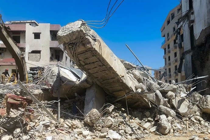 Resultado de un bombardeo israelí en Líbano