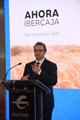 Archivo - El presidente de Ibercaja, Francisco Serrano, durante la presentación del Plan Estratégico 2024-2026