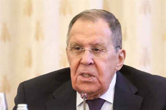 El ministro de Exteriores de Rusia, Sergei Lavrov, durante un acto en Moscú en abril de 2026 (archivo)