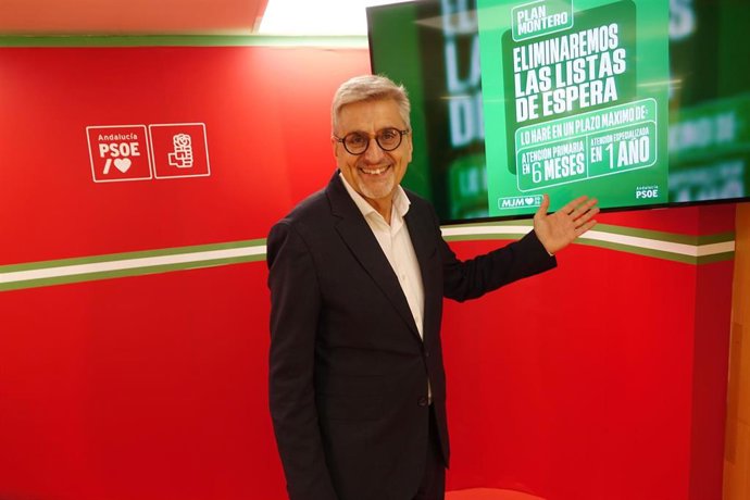 Josele Aguilar en la sede del PSOE de Málaga