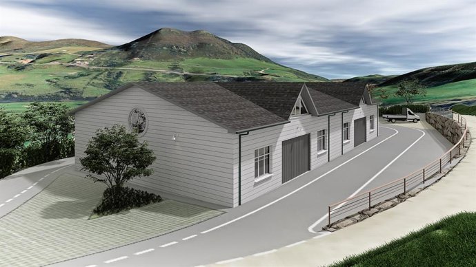 Infografía nueva nave multiusos en el campo de golf Celia Barquín-Abra del Pas