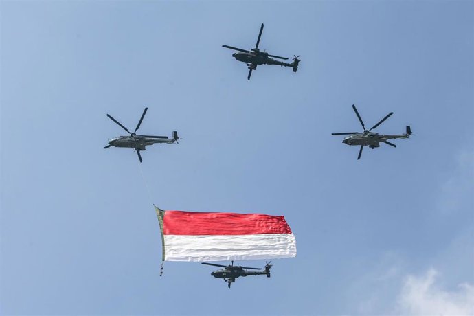 Archivo - Imagen de archivo de aviones militares de Indonesia durante una serie de maniobras.