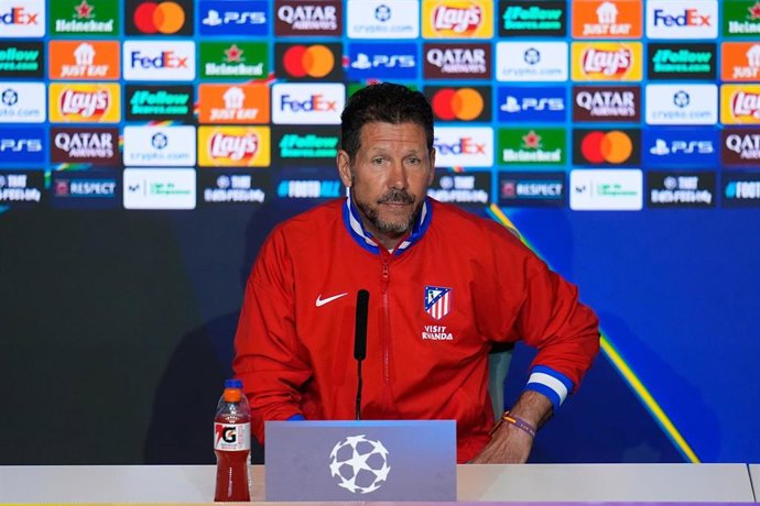 Diego Pablo Simeone, entrenador del Atlético de Madrid, en rueda de prensa