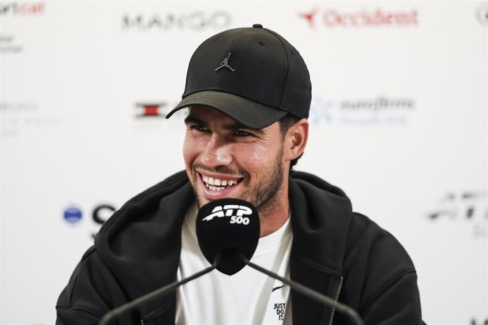 El tenista español Carlos Alcaraz en la rueda de prensa previa al Barcelona Open Banc Sabadell 2026