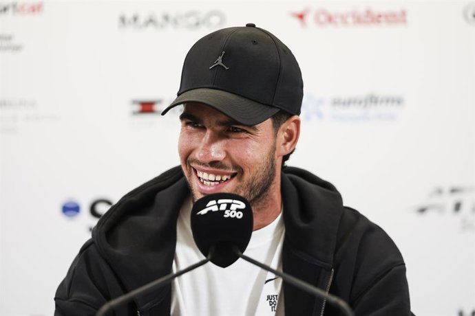 El tenista español Carlos Alcaraz en la rueda de prensa previa al Barcelona Open Banc Sabadell 2026