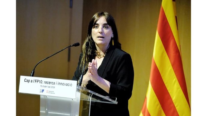 La consellera de Investigación y Universidades de la Generalitat, Núria Montserrat, durante la jornada este lunes