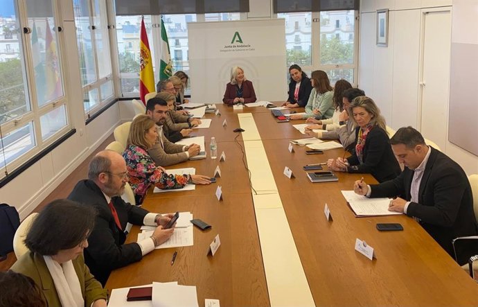 Mercedes Colombo presidiendo la Comisión Territorial de Ordenación del Territorio y Urbanismo de Cádiz.