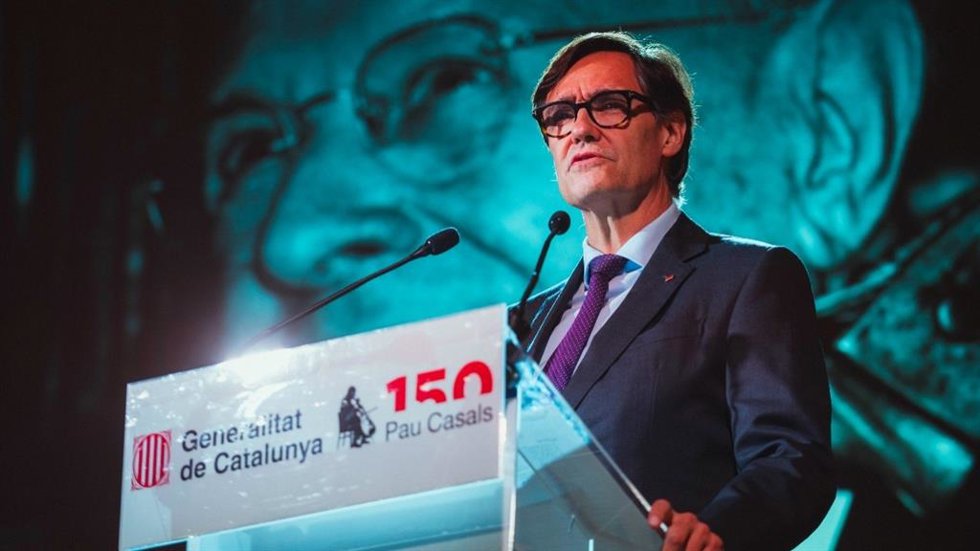El presidente Salvador Illa en la conemmoración del 150 aniversario del nacimiento de Pau Casals