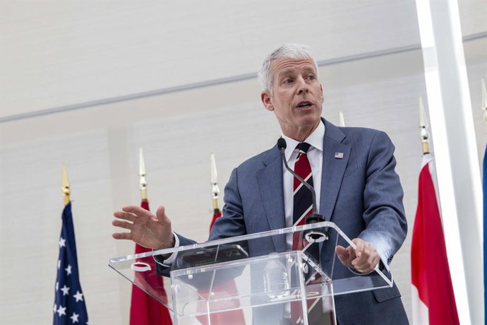 March 25, 2026, Washington, Dc, United States: U.S. Energy Secretary Chris Wright, delivers remarks during the Transatlantic Gas Security Summit at the United States Institute of Peace, February 24, 2026 in Washington, D.C.