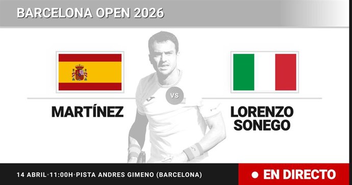 Pedro Martinez - Lorenzo Sonego: resumen y estadísticas del partido de Dieciseisavos de final de Barcelona Open