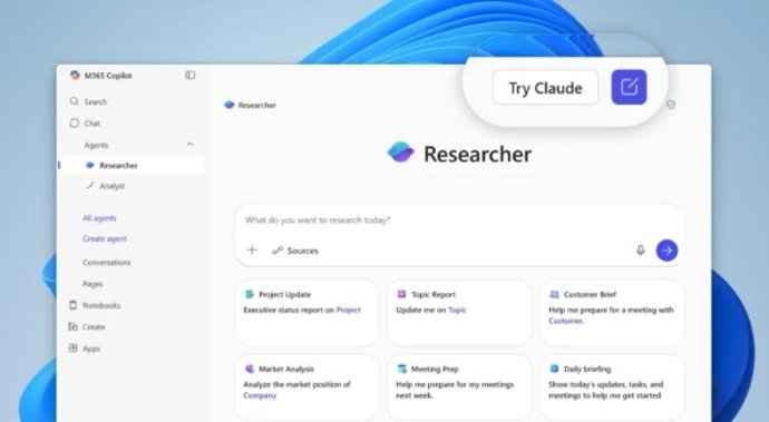 Archivo - Arquivo - Microsoft 365 Copilot com modelos da Anthropic.