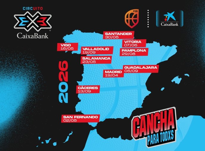 Fechas del 'Circuito 3x3 CaixaBank'  2026