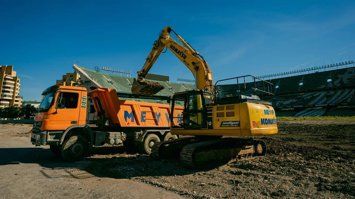 Labores de la primera fase de la construcción del nuevo Villamarín.