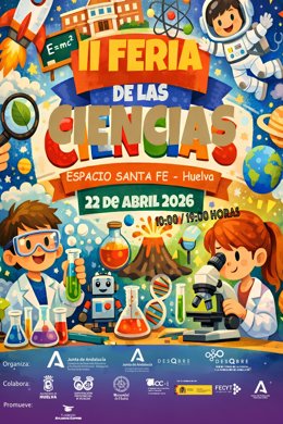 Cartel de la II Feria de las Ciencias de Huelva.