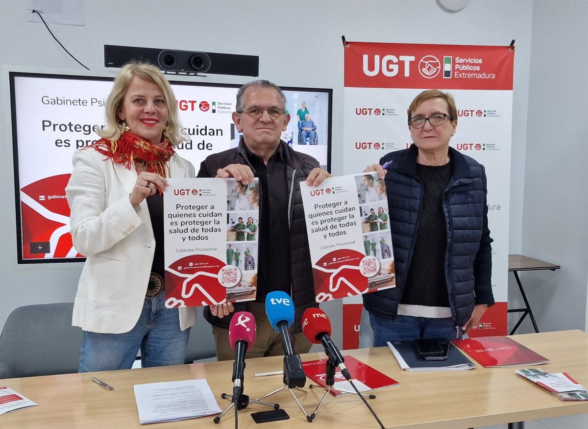UGT SP Extremadura inicia una campaña para  prevenir la violencia laboral  en profesionales sanitarios y sociosanitarios