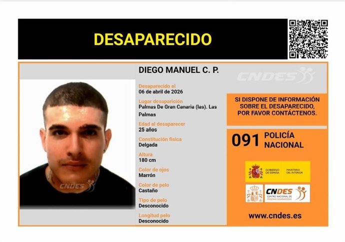 Diego Manuel, desaparecido en Las Palmas de Gran Canaria el 6 de abril