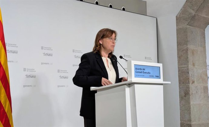 La consellera de Territorio, Vivienda y Transición Ecológica y portavoz del Govern, Sílvia Paneque, durante la rueda posterior al Consell Executiu.