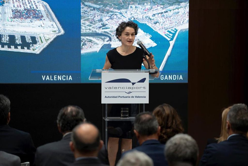 Archivo - La nueva presidenta de la Autoridad Portuaria de València, Mar Chao, interviene durante su toma de posesión, a 23 de octubre de 2023, en València, Comunidad Valenciana (España).
