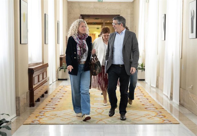 El portavoz del PSOE en el Congreso, Patxi López, a su llegada a la Junta de Portavoces en el Congreso de los Diputados, a 14 de abril de 2026, en Madrid (España).