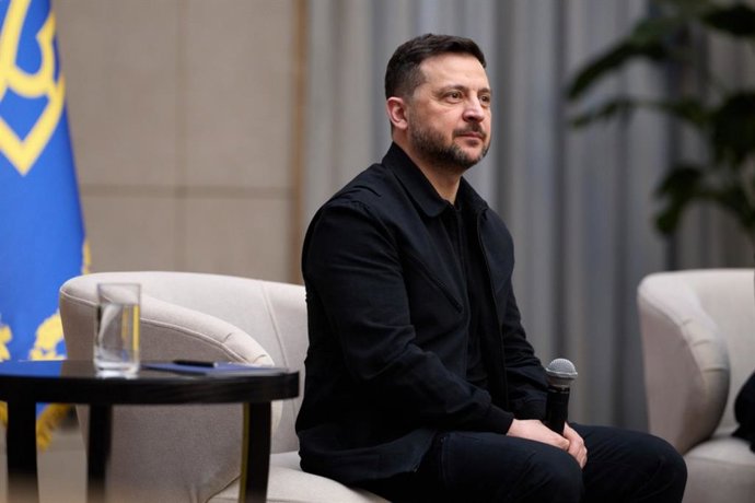 April 9, 2026, Ukraine, Ukraine, Ukraine: Ukrainian President Volodymyr Zelenskyy makes a working visit to the Zakarpattia region of western Ukraine, where he reviews the security and service situation in the region and discusses infrastructure support an