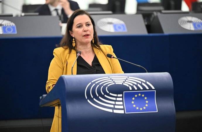 Archivo - La eurodiputada del BNG, Ana Miranda, durante su intervención en el Parlamento Europeo.