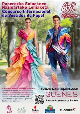 Cartel de la 66ª edición del Concurso  Internacional de Vestidos de Papel de Güeñes
