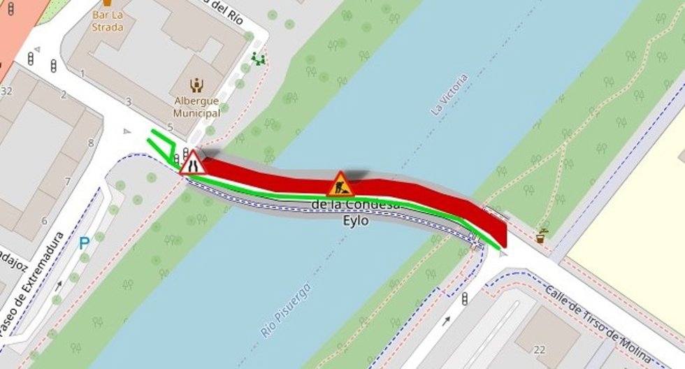 Información en la web del Ayuntamiento de Valladolid sobre el corte de tráfico del puente Condesa Eylo.