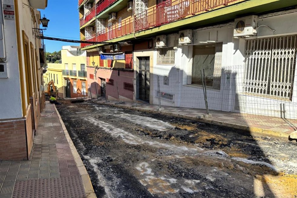 Imagen de recurso de las obras en la calle José Pinelo, en el entorno de la plaza del Duque.