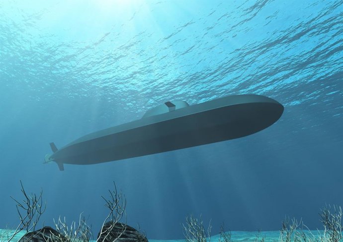 Un submarino sumergido.