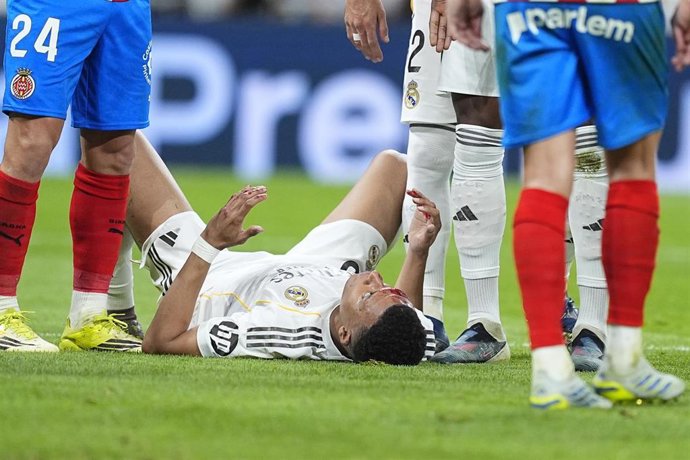 Kylian Mbappé tras la acción en el Real Madrid-Girona FC