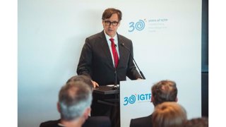 El president Salvador Illa durant l'acte