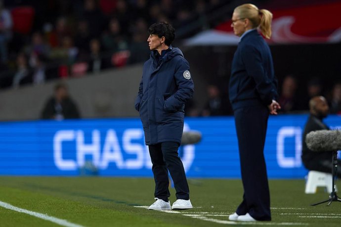 Sonia Bermúdez durante el Inglaterra-España de clasificación para el Mundial de Brasil de 2027