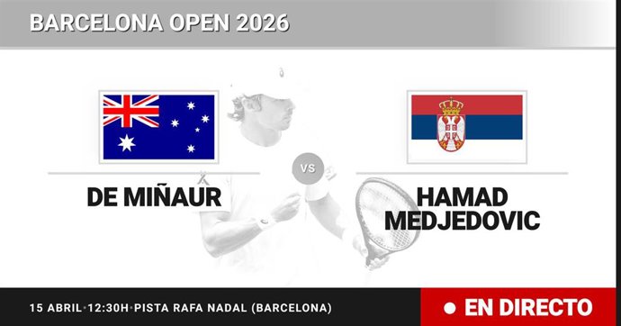 Alex de Minaur - Hamad Medjedovic: resumen y estadísticas del partido de Octavos de final de Barcelona Open