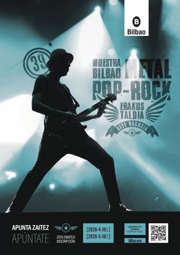Cartel de la 39ª edición de la muestra "Bilbao Metal Pop-Rock" de Aste Nagusia