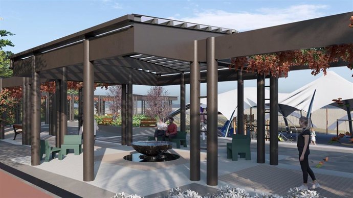 Infografía de proyecto de renovación de la pérgola en el Parque Europa de Txurdinaga