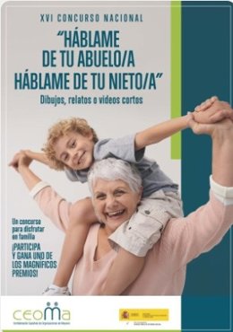 Cartel ede la convocatoria del XVI concurso 'Háblame de tu abuelo/a, háblame de tu nieto/a'.