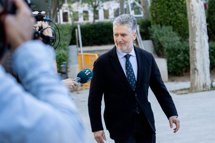 El ex director general de la Policía Ignacio Cosidó Gutiérrez a su llegada a la Audiencia Nacional, a 15 de abril de 2026, en San Fernando de Henares, Madrid (España).