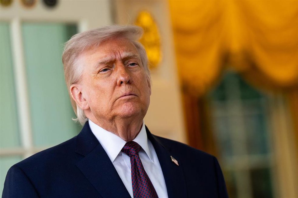 EL presidente de EEUU, Donald Trump, ofrece declaraciones a la prensa en la Casa Blanca. 