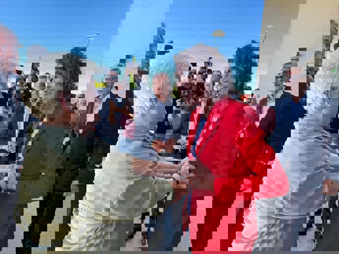 La secretaria general del PSOE-A y candidata a la Presidencia de la Junta de Andalucía, María Jesús Montero, durante el encuentro en Antequera