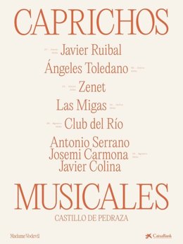 Cartel de la segunda edición de Caprichos Musicales en el Castillo de Pedraza (Segovia).