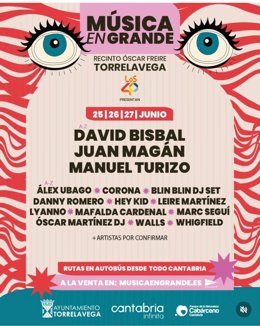 Bisbal, Manuel Turizo y Juan Magán encabezan el primer anuncio de 'Música en Grande 2026'