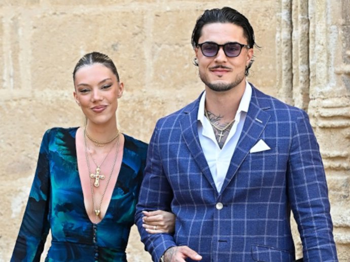 Archivo - Alejandra Rubio y Carlo Costanzia asisten a la boda de Paty Sánchez y Javier Millet , a 28 de junio de 2025, en Jávea, Alicante (España)