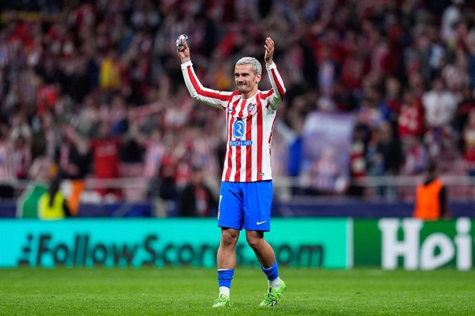 El jugador del Atlético de Madrid Antoine Griezmann celebrando el pase a las semifinales de la Liga de Campeones.