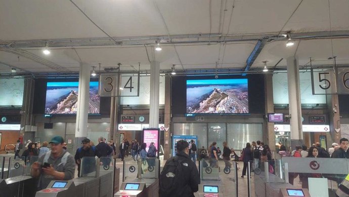 Anuncio de la provincia de Soria en la estación de Atocha de Madrid
