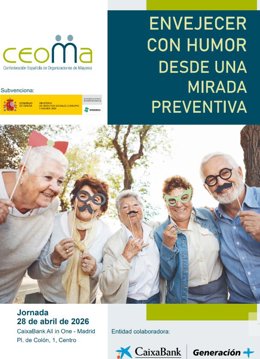 Cartel de la jornada ‘Envejecer con humor desde una mirada preventiva’.