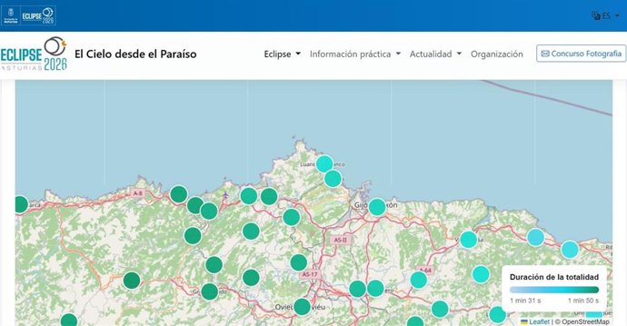 Web del Principado sobre el eclipse