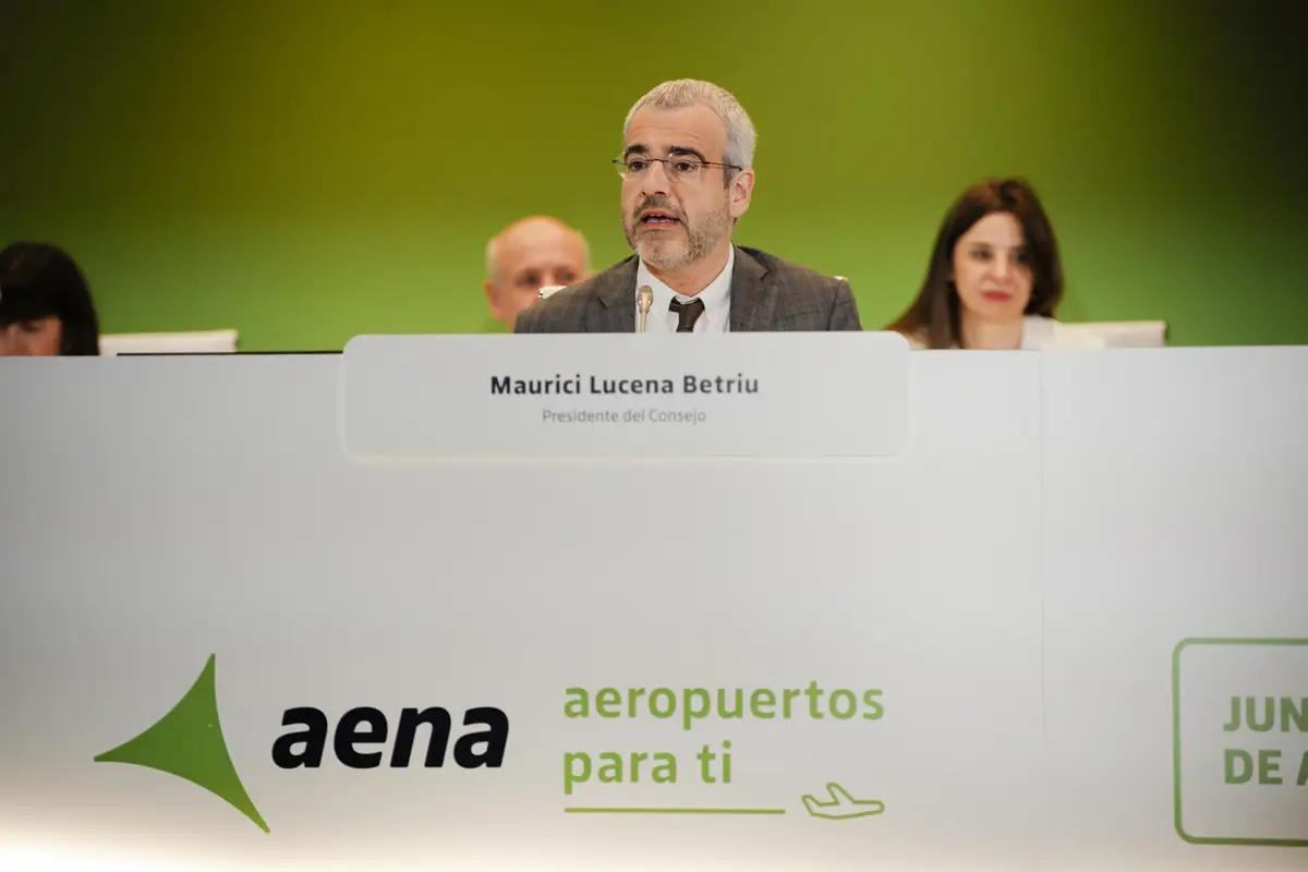 Maurici Lucena durante la Junta General de Accionistas de Aena en 2026