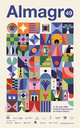 La ilustradora Judit Canela construye el cartel como un tablero que representa el Festival y lo estructura.